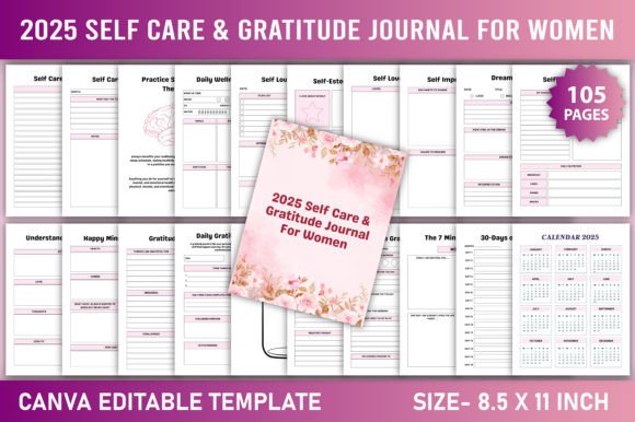 2025 Self Care Gratitude Journal For Women