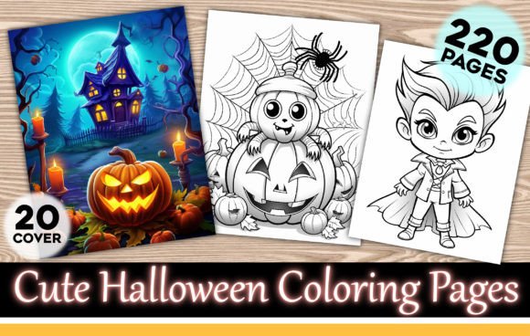 220 Cute Halloween Coloring Pages KDP