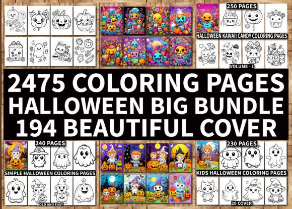 2475 Halloween Coloring Pages for Kids: A Complete Guide to the Ultimate Kawaii & Simple Halloween Bundle