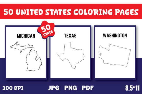 50 United States Map Coloring Pages: A Versatile Educational Resource for Learning, Teaching, and Creative Development