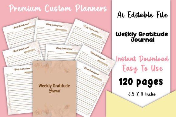 Editable Weekly Gratitude Journal KDP