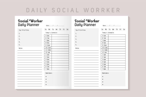 Social Worker Daily Planner KDP Interior